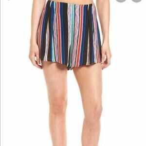 NWT Lush Multi color high waist striped shorts XS